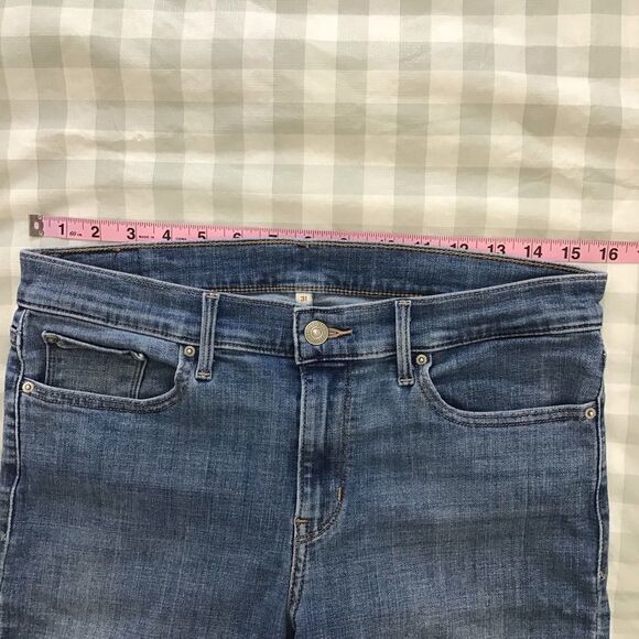 LEVIS jeans shorts size 31 blue denim jorts bermudas summer mid/high waited rise - Picture 7 of 10